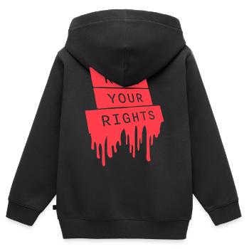 Know Your Rights Activism Justice Freedom - Kids Premium Organic Zip-up Hoodie - black - Back - AI Model Kid Male (0cm)