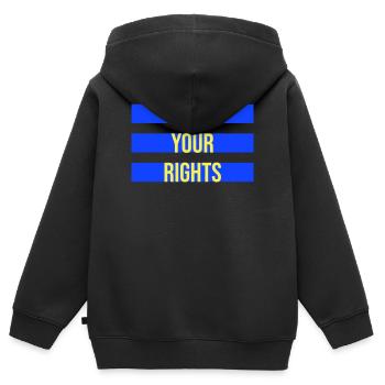Know Your Rights Aktivismus Gerechtigkeit Freiheit - Kinder Premium Organic Zip Hoodie - Schwarz - Hinten - AI Model Kid Male (0cm)