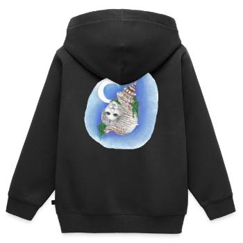 04. Erinnererseele - Kinder Premium Organic Zip Hoodie - Schwarz - Hinten - AI Model Kid Male (0cm)