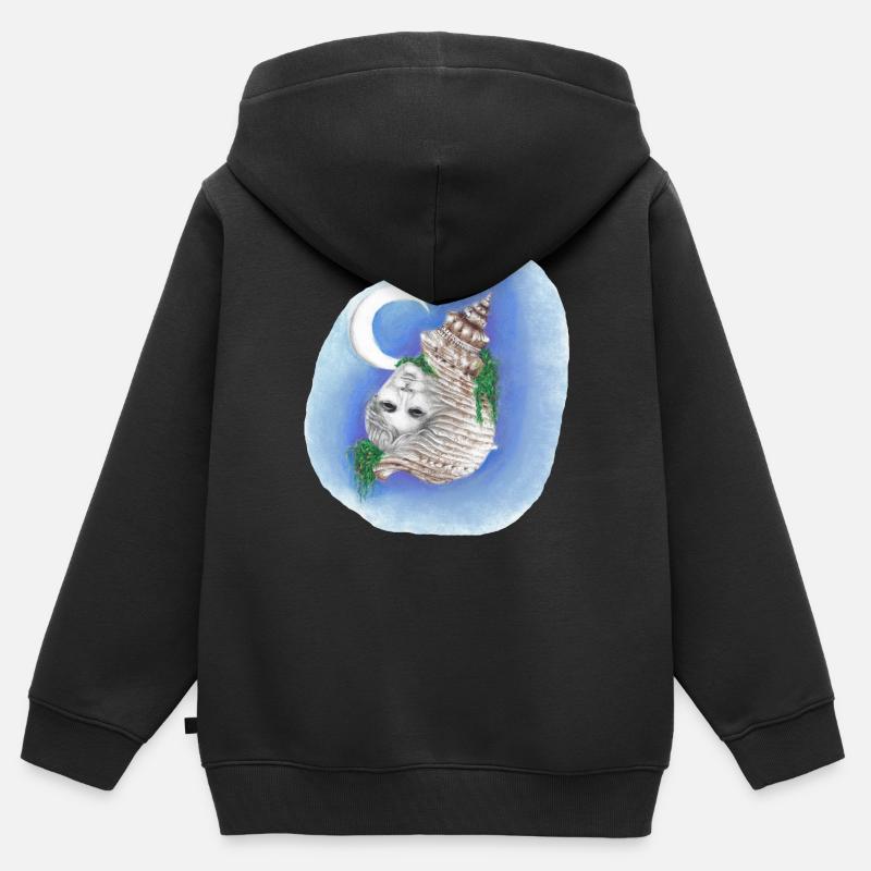 04. L’âme du Souvenir - Sweat Premium à capuche zippé enfant bio - noir