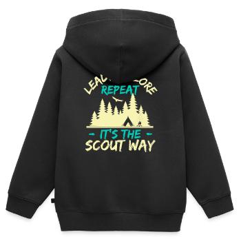 Girl Scout Leader Lead Explore Repeat Scout - Kinder Premium Organic Zip Hoodie - Schwarz - Hinten - AI Model Kid Male (0cm)