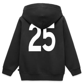 Freundliche Anfänge 25 - Kinder Premium Organic Zip Hoodie - Schwarz - Hinten - AI Model Kid Male (0cm)