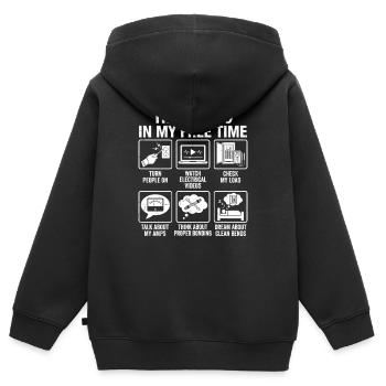 Things I Do In My Free Time Electrician Humor - Kinder Premium Organic Zip Hoodie - Schwarz - Hinten - AI Model Kid Male (0cm)
