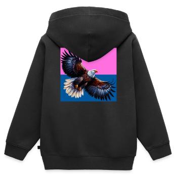 aigle - Sweat Premium à capuche zippé enfant bio - noir - Dos - AI Model Kid Male (0cm)