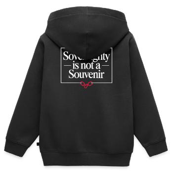 Politischer Protest der Souveränität Grönlands gegen - Kinder Premium Organic Zip Hoodie - Schwarz - Hinten - AI Model Kid Male (0cm)