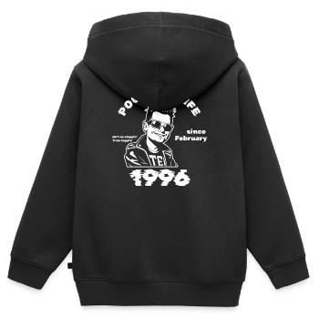 30. Geburtstag Pogo for life since 02/1996 - Kinder Premium Organic Zip Hoodie - Schwarz - Hinten - AI Model Kid Male (0cm)