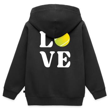 Tennis-Liebhaber - Kinder Premium Organic Zip Hoodie - Schwarz - Hinten - AI Model Kid Male (0cm)
