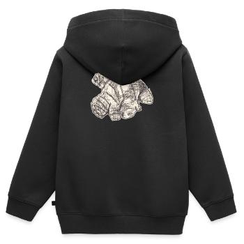 Croquis de Gingembre - Sweat Premium à capuche zippé enfant bio - noir - Dos - AI Model Kid Male (0cm)