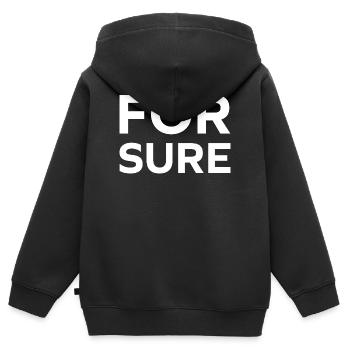 for sure - Kids Premium Organic Zip-up Hoodie - black - Back - AI Model Kid Male (0cm)