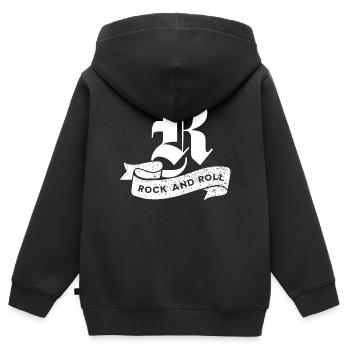 Rock'n'Roll-Emblemwappen - Kinder Premium Organic Zip Hoodie - Schwarz - Hinten - AI Model Kid Male (0cm)