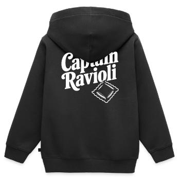 Capitaine Ravioli - Sweat Premium à capuche zippé enfant bio - noir - Dos - AI Model Kid Male (0cm)