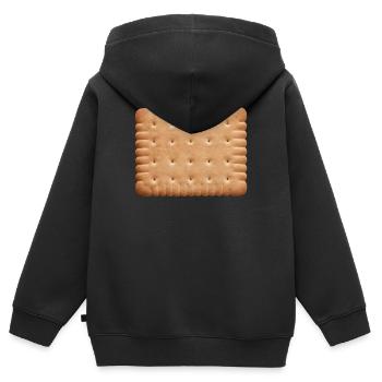 Sablé - Sweat Premium à capuche zippé enfant bio - noir - Dos - AI Model Kid Male (0cm)
