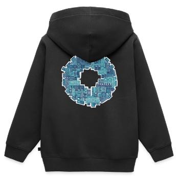 Sound System Reggae - Kids Premium Organic Zip-up Hoodie - black - Back - AI Model Kid Male (0cm)