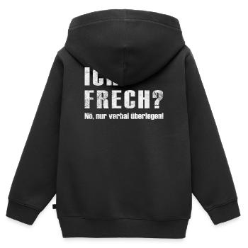 Verbal - Kinder Premium Organic Zip Hoodie - Schwarz - Hinten - AI Model Kid Male (0cm)
