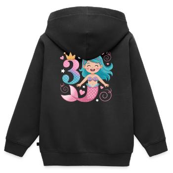 Mermaid 3rd Birthday 3 Years - Kids Premium Organic Zip-up Hoodie - black - Back - AI Model Kid Male (0cm)