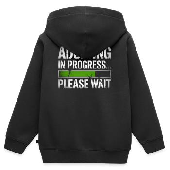 Erwachsen Werden Modus An Erwachsener Geburtstag - Kinder Premium Organic Zip Hoodie - Schwarz - Hinten - AI Model Kid Male (0cm)