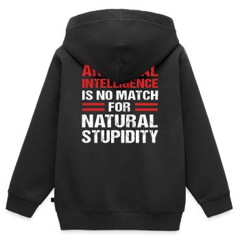 Artificial Intelligence GPT - Kids Premium Organic Zip-up Hoodie - black - Back - AI Model Kid Male (0cm)