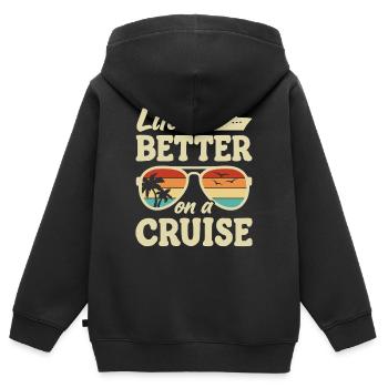 Kreuzfahrtschiff Sommerurlaub - Kinder Premium Organic Zip Hoodie - Schwarz - Hinten - AI Model Kid Male (0cm)