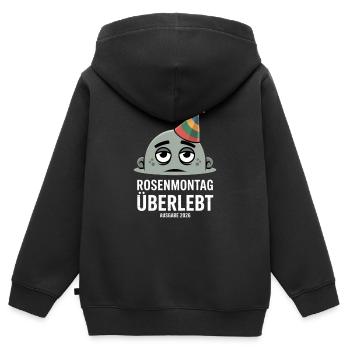 Shrove Monday survives edition 2026 hangover carnival - Kids Premium Organic Zip-up Hoodie - black - Back - AI Model Kid Male (0cm)