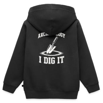 Archäologie Ich grabe es aus - Kinder Premium Organic Zip Hoodie - Schwarz - Hinten - AI Model Kid Male (0cm)