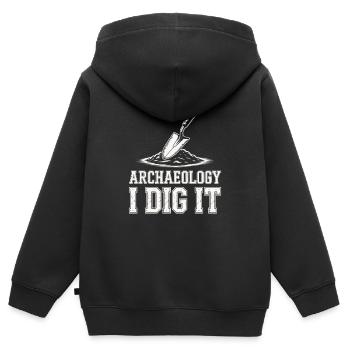 Archäologie Ich grabe es aus - Kinder Premium Organic Zip Hoodie - Schwarz - Hinten - AI Model Kid Male (0cm)