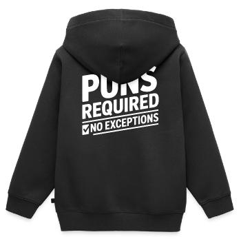 Les jeux de mots nécessitent des jeux de mots - Sweat Premium à capuche zippé enfant bio - noir - Dos - AI Model Kid Male (0cm)