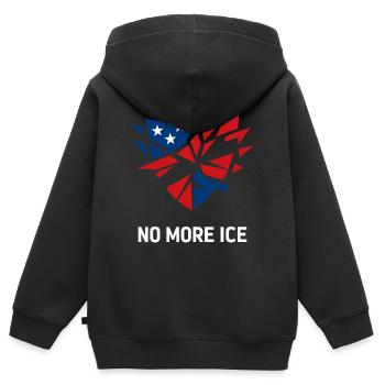 Arrêtez le cœur de protestation contre l’expulsion - Sweat Premium à capuche zippé enfant bio - noir - Dos - AI Model Kid Male (0cm)