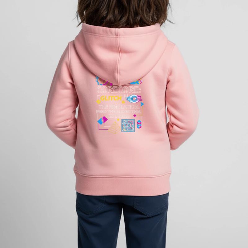 Collage d’algorithmes de simulation de bugs Corecore Sweat Premium à capuche zippé enfant bio