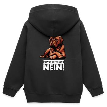 Avant que vous ne demandiez Bordeaux Grand Danois Bordeaux Bordeaux - Sweat Premium à capuche zippé enfant bio - noir - Dos - AI Model Kid Male (0cm)