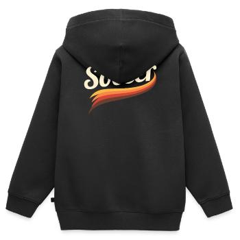 Retro Soccer Shirt – Kultiger Fußball-Look - Kinder Premium Organic Zip Hoodie - Schwarz - Hinten - AI Model Kid Male (0cm)