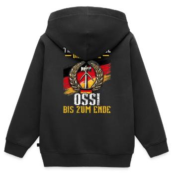 Trotz Mauerfall Und Wende Ossi Bis Zum Ende - Kinder Premium Organic Zip Hoodie - Schwarz - Hinten - AI Model Kid Male (0cm)