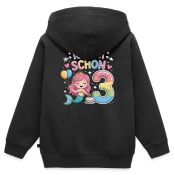 I'm already 3 Mermaid Birthday - Kids Premium Organic Zip-up Hoodie - black - Back - AI Model Kid Male (0cm)