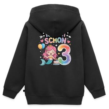 I'm already 3 Mermaid Birthday - Kids Premium Organic Zip-up Hoodie - black - Back - AI Model Kid Male (0cm)