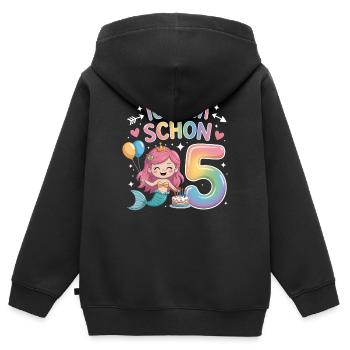 I'm already 5 Mermaid Birthday - Kids Premium Organic Zip-up Hoodie - black - Back - AI Model Kid Male (0cm)