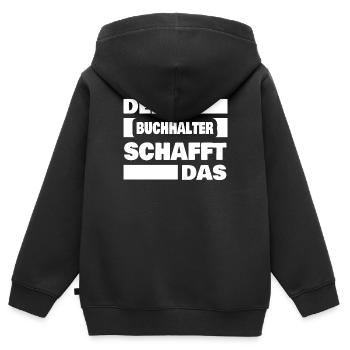 Buchhalter - Kinder Premium Organic Zip Hoodie - Schwarz - Hinten - AI Model Kid Male (0cm)