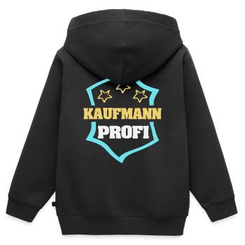 Emploi Homme d’affaires - Sweat Premium à capuche zippé enfant bio - noir - Dos - AI Model Kid Male (0cm)