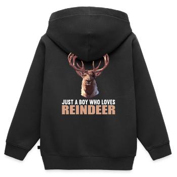 Renne Renne - Sweat Premium à capuche zippé enfant bio - noir - Dos - AI Model Kid Male (0cm)