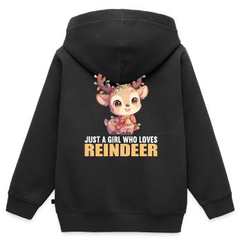 Renne Renne - Sweat Premium à capuche zippé enfant bio - noir - Dos - AI Model Kid Male (0cm)