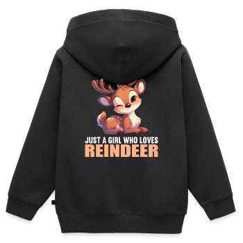 Renne Renne - Sweat Premium à capuche zippé enfant bio - noir - Dos - AI Model Kid Male (0cm)