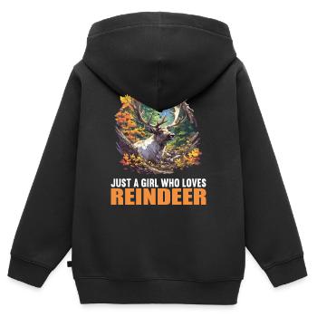Renne Renne - Sweat Premium à capuche zippé enfant bio - noir - Dos - AI Model Kid Male (0cm)