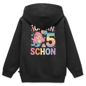 I'm already 5 Mermaid Birthday - Kids Premium Organic Zip-up Hoodie - black - Back - AI Model Kid Male (0cm)