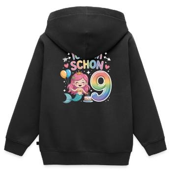I'm already 9 Mermaid Birthday - Kids Premium Organic Zip-up Hoodie - black - Back - AI Model Kid Male (0cm)