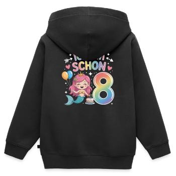 I'm already 8 Mermaid Birthday - Kids Premium Organic Zip-up Hoodie - black - Back - AI Model Kid Male (0cm)