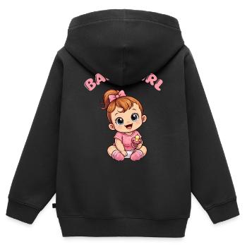 Baby Girl Cartoon mit Schnuller - Kinder Premium Organic Zip Hoodie - Schwarz - Hinten - AI Model Kid Male (0cm)