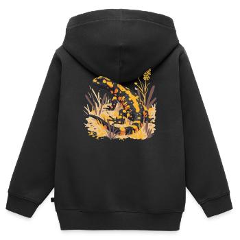 Feuersalamander Salamander - Kinder Premium Organic Zip Hoodie - Schwarz - Hinten - AI Model Kid Male (0cm)