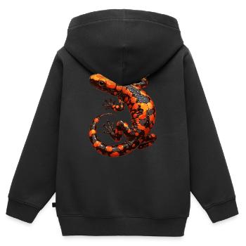 Salamandre de feu Salamandre - Sweat Premium à capuche zippé enfant bio - noir - Dos - AI Model Kid Male (0cm)