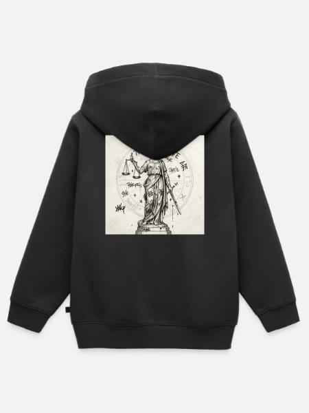 Sternzeichen Waage - Kinder Premium Organic Zip Hoodie - Schwarz