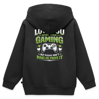 Lustiger Videospiel-Gamer-Konsolen-Controller-Humor - Kinder Premium Organic Zip Hoodie - Schwarz - Hinten - AI Model Kid Male (0cm)