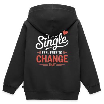 Single Sprüche Singles Lustiges Single Geschenk - Kinder Premium Organic Zip Hoodie - Schwarz - Hinten - AI Model Kid Male (0cm)