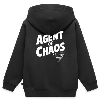 Agent des Chaos - Kinder Premium Organic Zip Hoodie - Schwarz - Hinten - AI Model Kid Male (0cm)